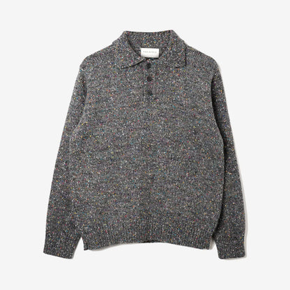 Far Afield | Polo tricoté côtelé "Kier" - Gris multi