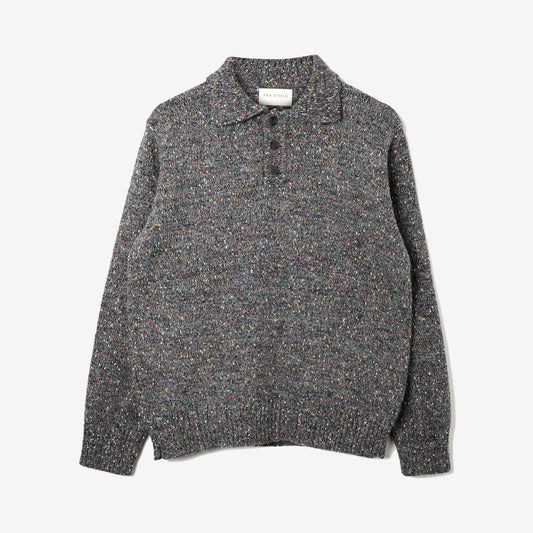 Far Afield | Polo tricoté côtelé "Kier" - Gris multi