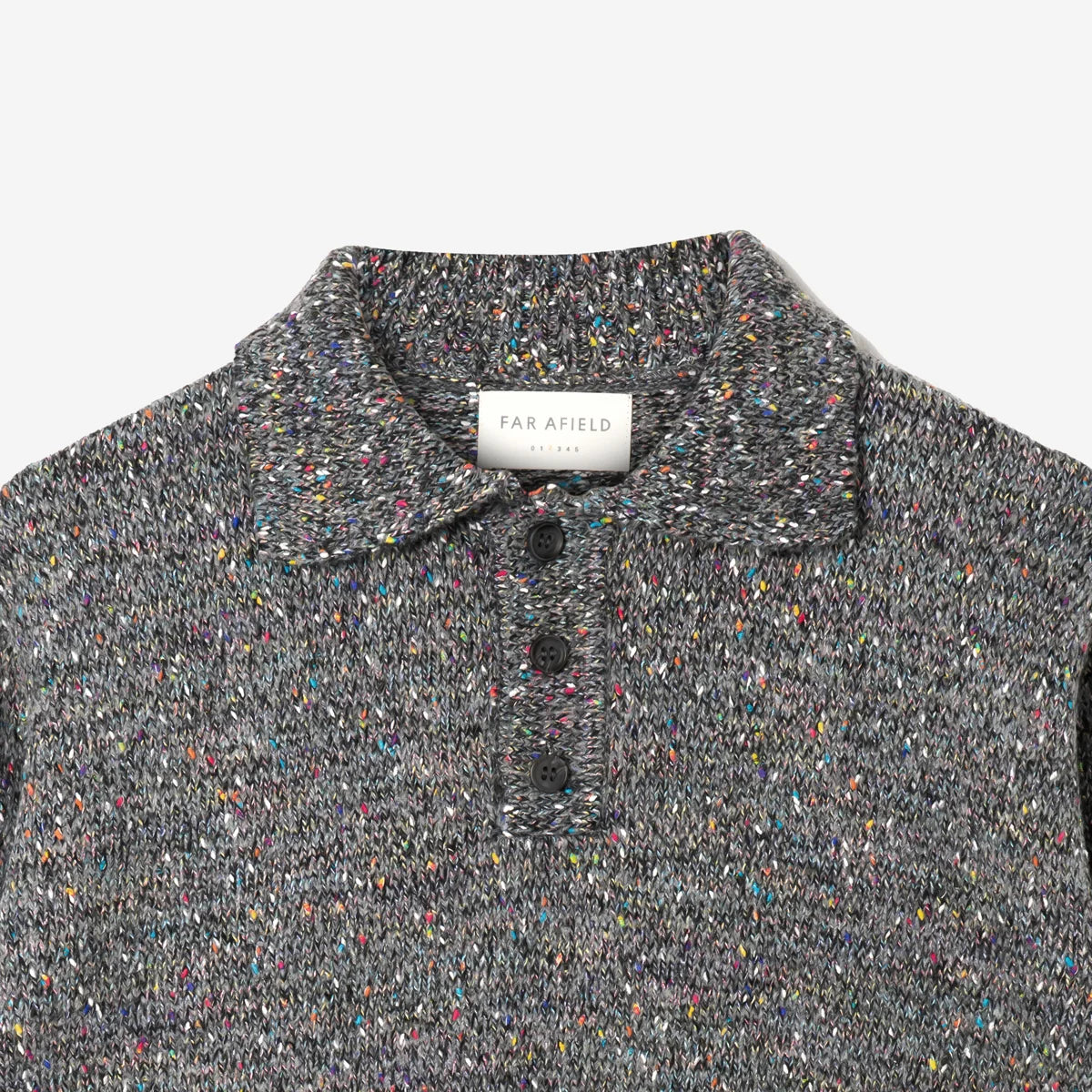 Far Afield | Polo tricoté côtelé "Kier" - Gris multi