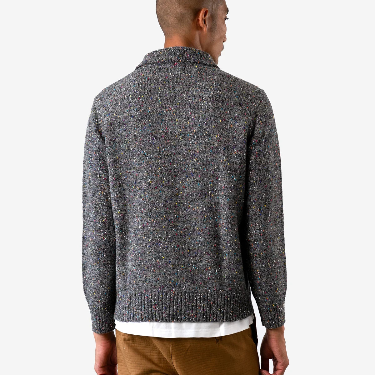Far Afield | Polo tricoté côtelé "Kier" - Gris multi