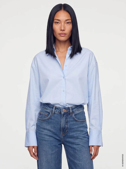 Mos Mosh | Chemise en twill de coton 'Winola' | Bleu Pâle