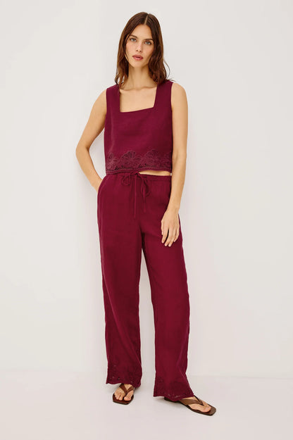 Rails | Le crop top en lin ''Akira'' -Broderie Hibiscus