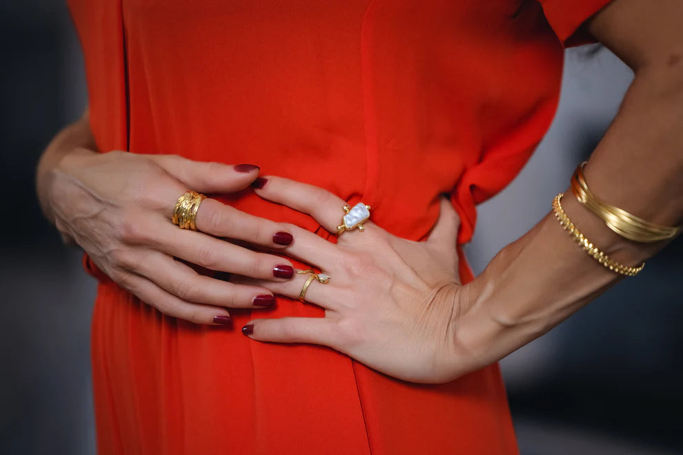 RM KANDY | Bague en perle "BAROQUE"