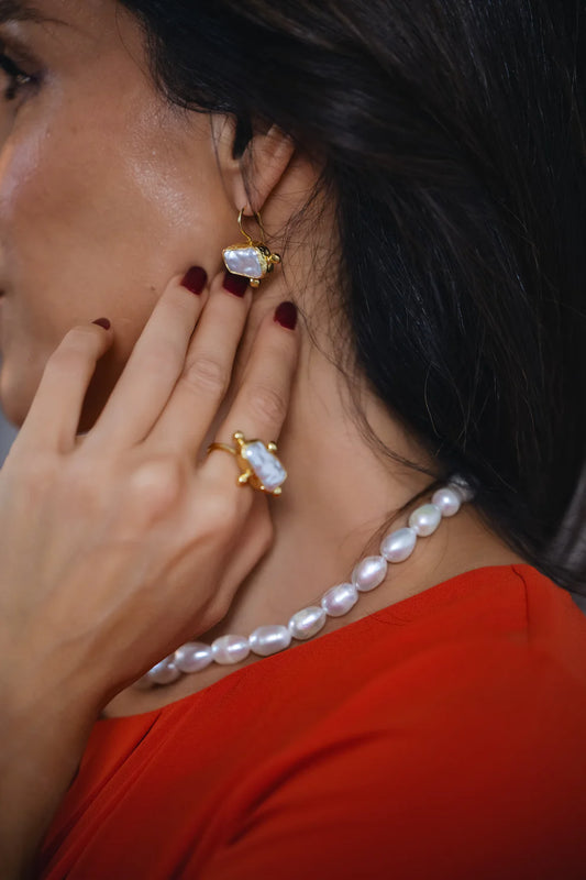 RM KANDY | Bague en perle "BAROQUE"