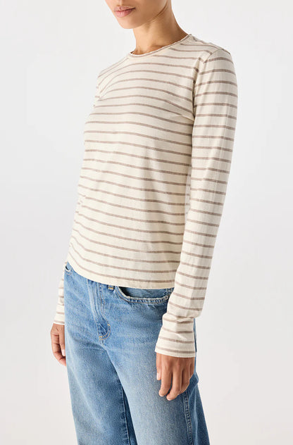 AMO | T-shirt à manches longues rayé ''Drew'' - Natural/Haze