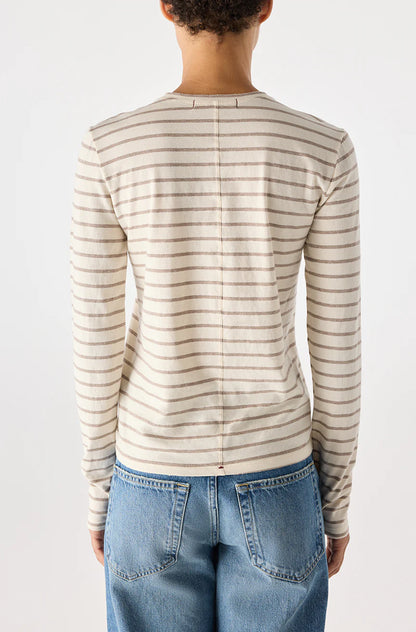 AMO | T-shirt à manches longues rayé ''Drew'' - Natural/Haze