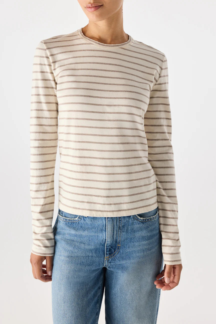 AMO | T-shirt à manches longues rayé ''Drew'' - Natural/Haze