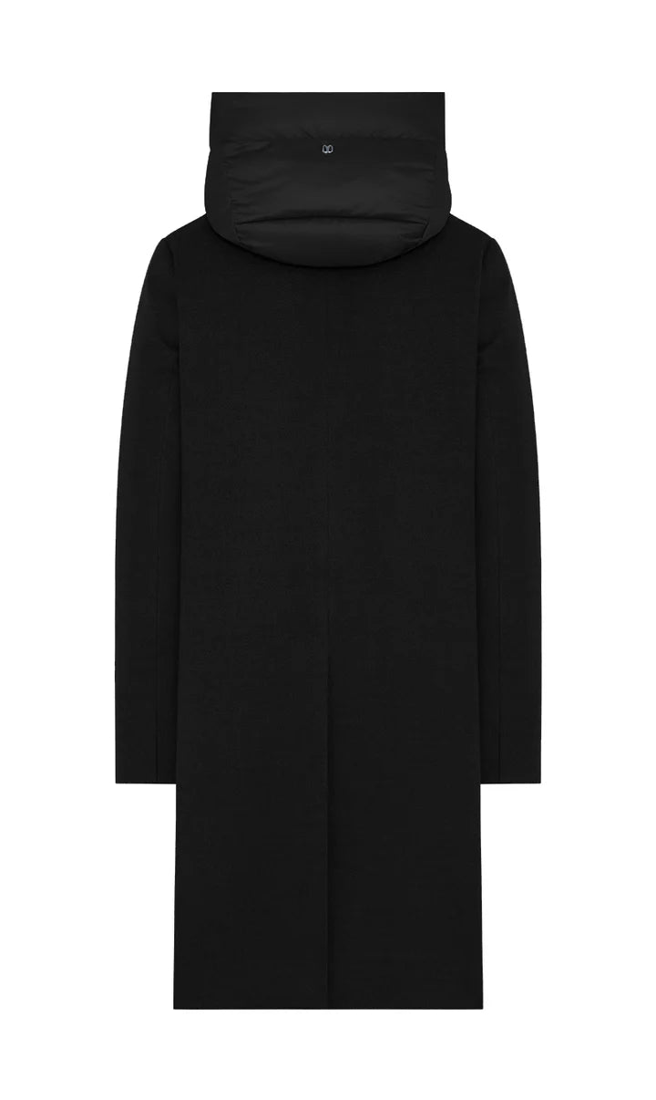 DUNO | Manteau en laine « Artemide » (bavette amovible avec capuche) - Noir