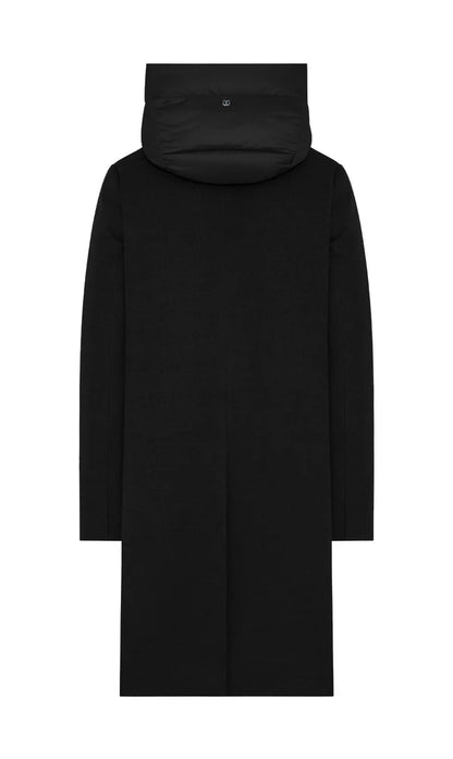 DUNO | Manteau en laine « Artemide » (bavette amovible avec capuche) - Noir