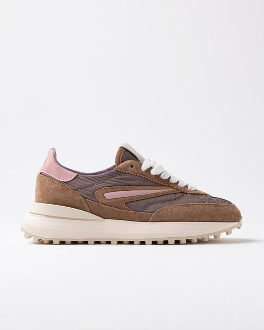 D.A.T.E | Baskets en nylon « ATHLETA » - Taupe / Rose