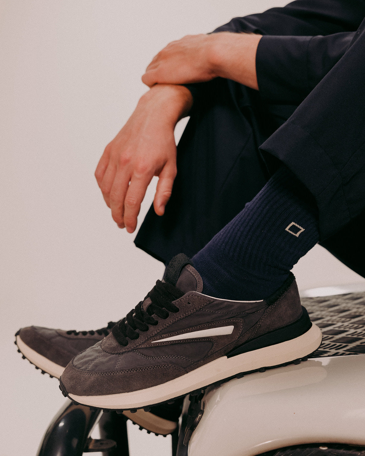 D.A.T.E | Baskets en daim et nylon ''Athleta Touch'' - Gris