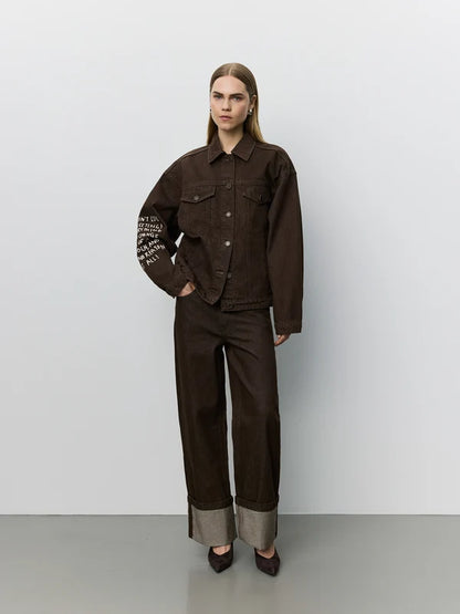 SOFIE SCHNOOR | Veste en jeans "Audreysw"- Brun foncé