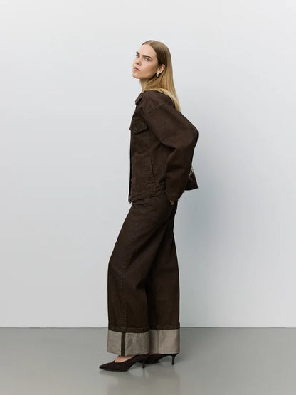 SOFIE SCHNOOR | Veste en jeans "Audreysw"- Brun foncé