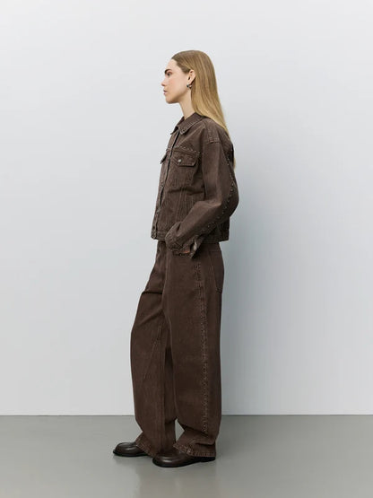 SOFIE SCHNOOR | Veste en jeans "Rivets Audrissw"- Brun