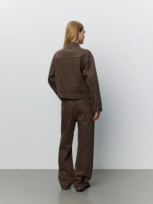 SOFIE SCHNOOR | Veste en jeans "Rivets Audrissw"- Brun