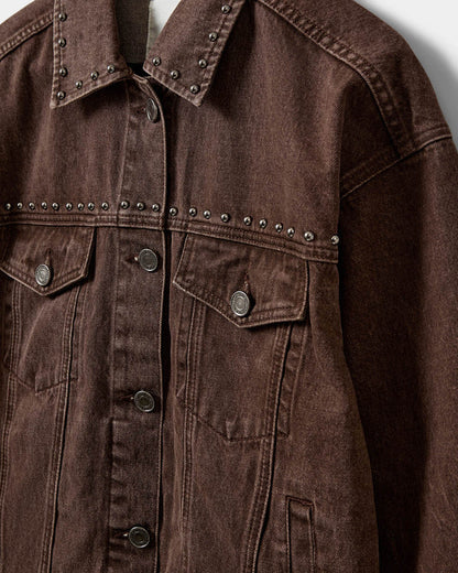 SOFIE SCHNOOR | Veste en jeans "Rivets Audrissw"- Brun
