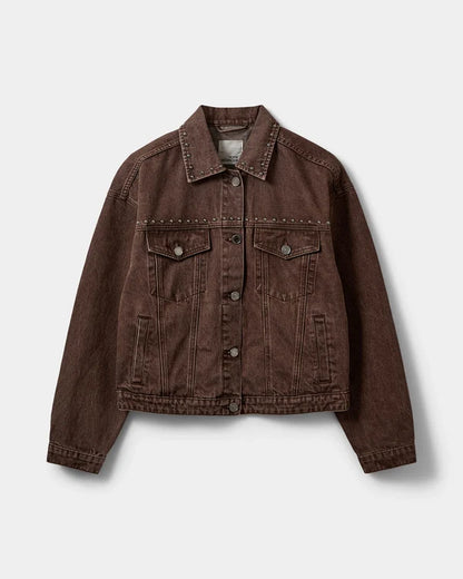 SOFIE SCHNOOR | Veste en jeans "Rivets Audrissw"- Brun