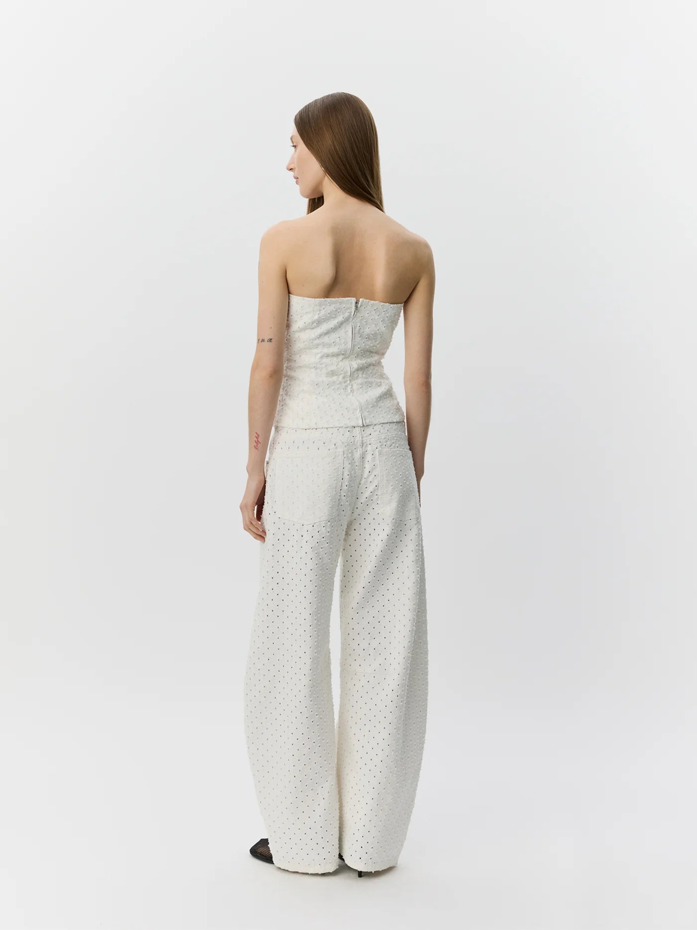 SOFIE SCHNOOR | Haut en jean à la coupe corset "AVASW" - Blanc
