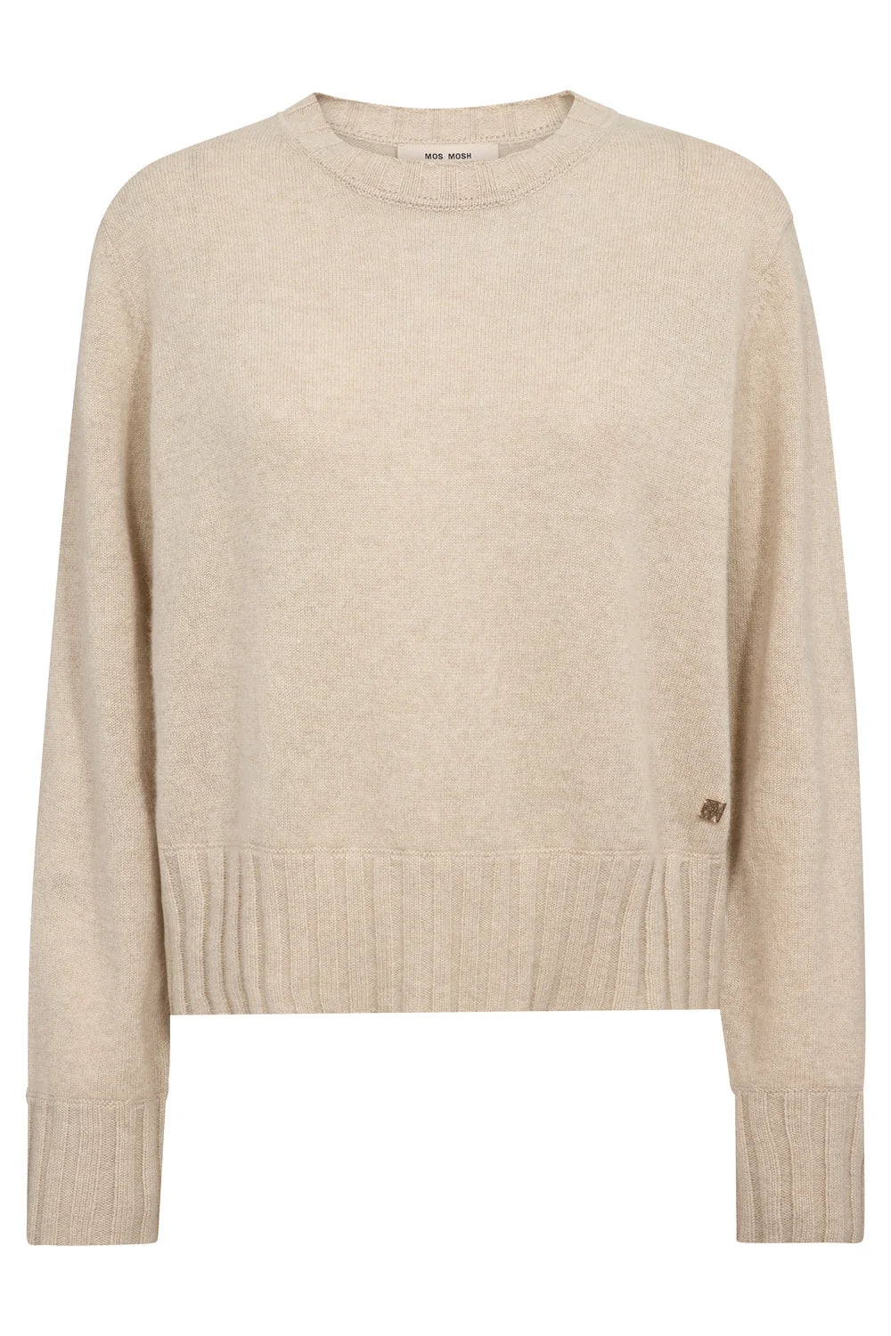 Mos Mosh | Pull en cachemire à col rond 'Moria' | Beige Sable