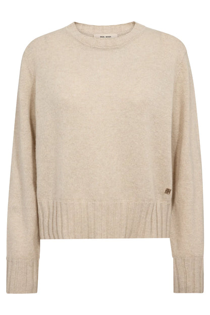 Mos Mosh | Pull en cachemire à col rond 'Moria' | Beige Sable