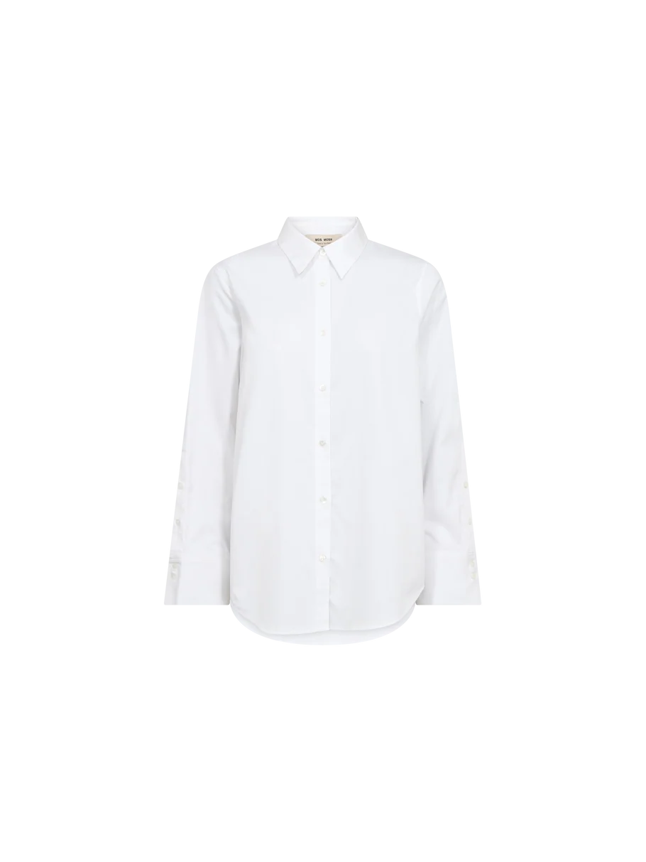 Mos Mosh | Chemise en twill de coton 'Winola' | Blanche