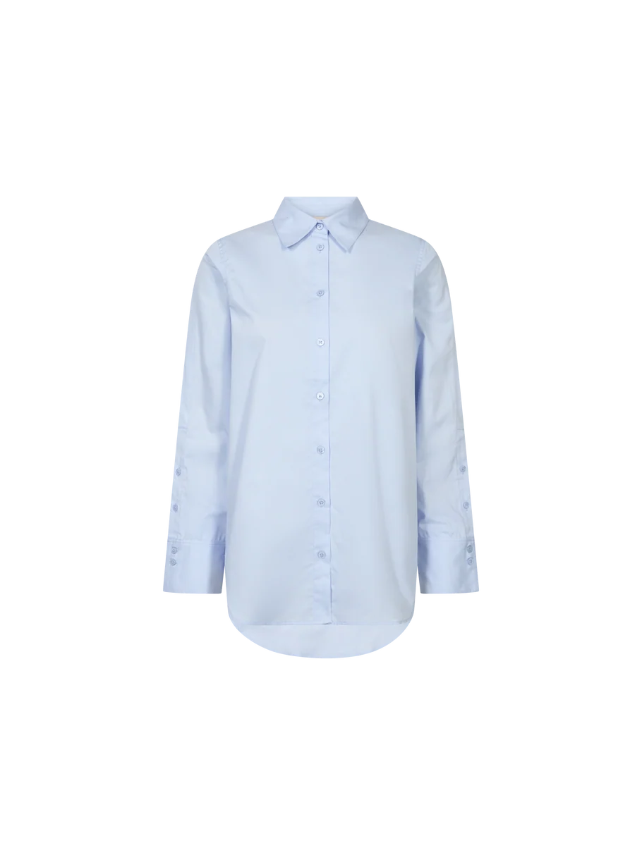 Mos Mosh | Chemise en twill de coton 'Winola' | Bleu Pâle
