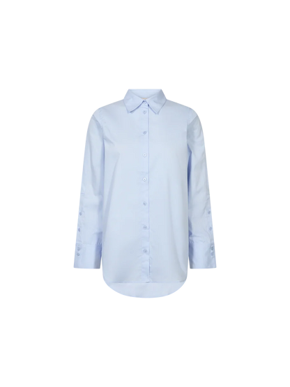 Mos Mosh | Chemise en twill de coton 'Winola' | Bleu Pâle