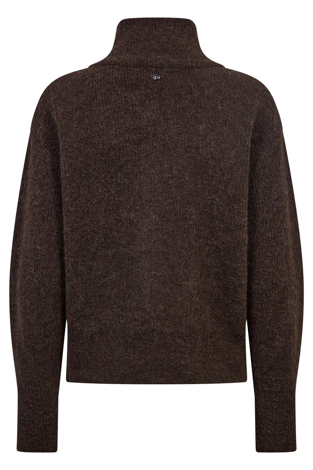 Mos Mosh | Cardigan en maille zippé 'Thora' | Brun
