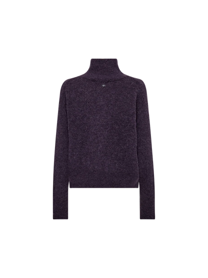 Mos Mosh | Cardigan en maille zippé 'Thora' | Mauve Foncé