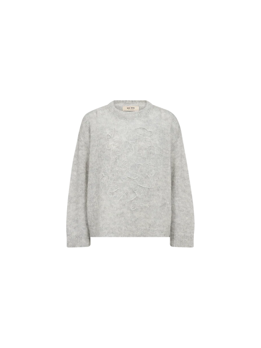 Mos Mosh | Pull en maille 'Aroa Bernat' | Gris Pâle
