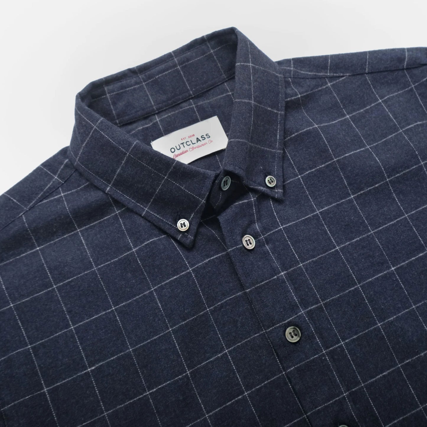 Outclass | Chemise classique en flanelle à carreaux - Bleu Marine