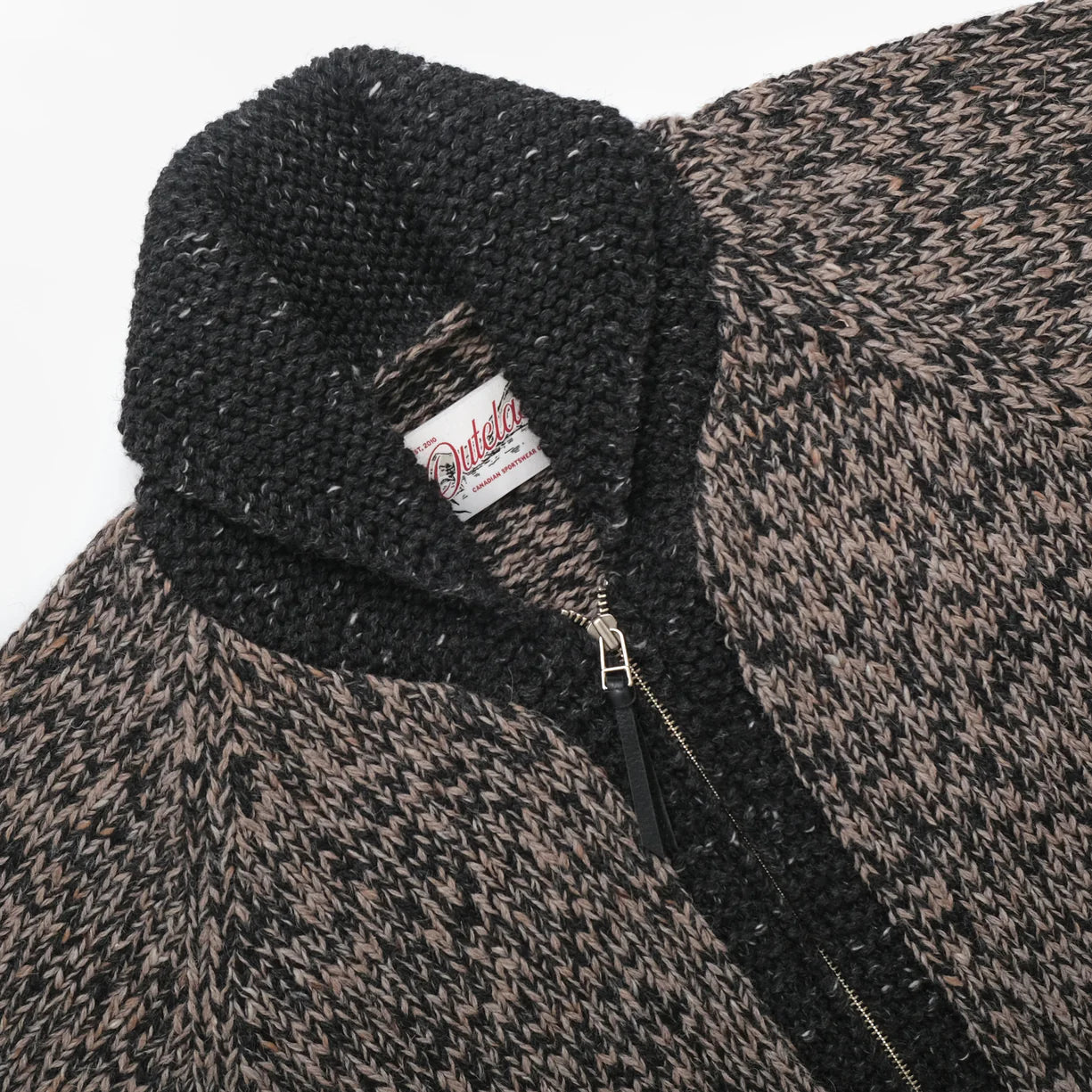 Outclass | Cardigan zippé ''Marl'' en laine d'alpaga et mérinos - Noir
