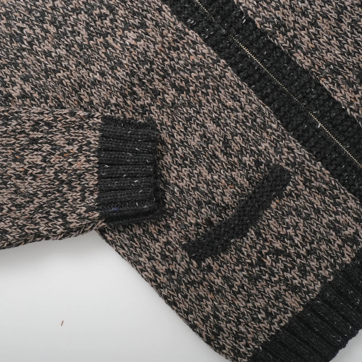 Outclass | Cardigan zippé ''Marl'' en laine d'alpaga et mérinos - Noir