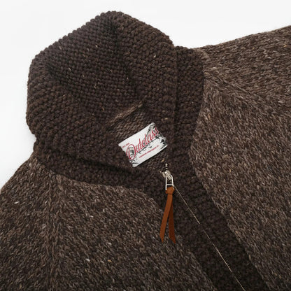 Outclass | Cardigan zippé ''Marl'' en laine d'alpaga et mérinos - Marron