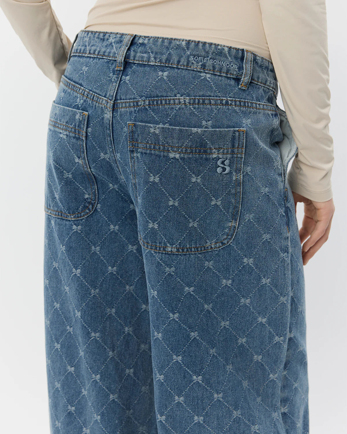 SOFIE SCHNOOR | Jeans large taille basse "AZZI"  - Bleu