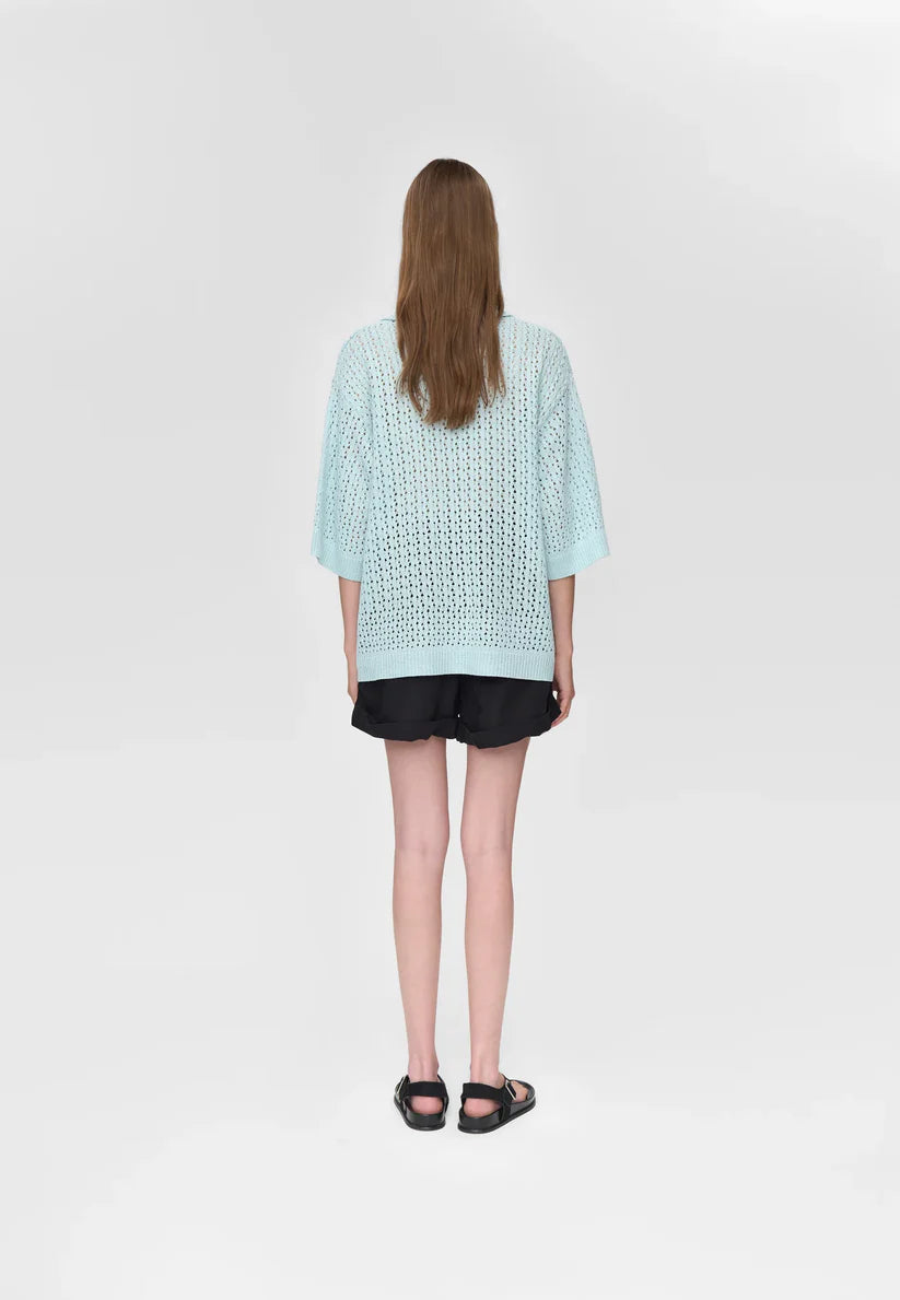 MINIMUM | Polo en maille 'Anabelle' | Bleu