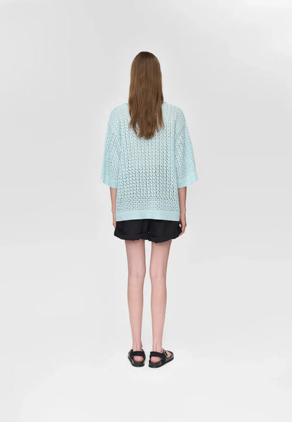 MINIMUM | Polo en maille 'Anabelle' | Bleu