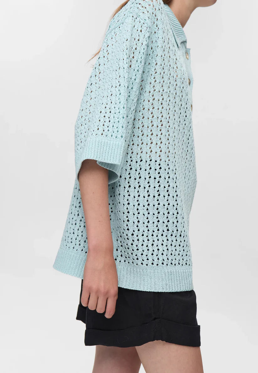 MINIMUM | Polo en maille 'Anabelle' | Bleu