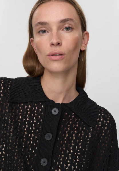 MINIMUM | Polo en maille 'Anabelle' | Noir