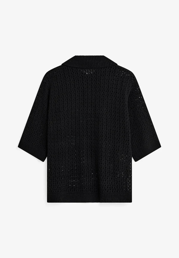 MINIMUM | Polo en maille 'Anabelle' | Noir