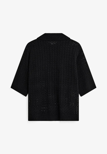MINIMUM | Polo en maille 'Anabelle' | Noir