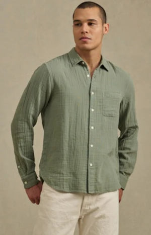 Velvet | chemise en coton tissé "Apollo" - Vert