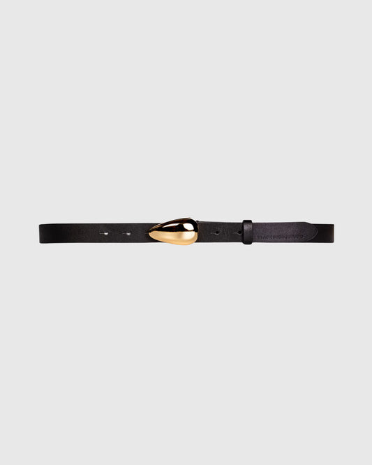 Black Suede Studio | Ceinture en cuir "Bean Belt" - Noir et Or