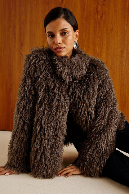 Rails | Veste en fausse fourrure ''Blisse'' - Espresso