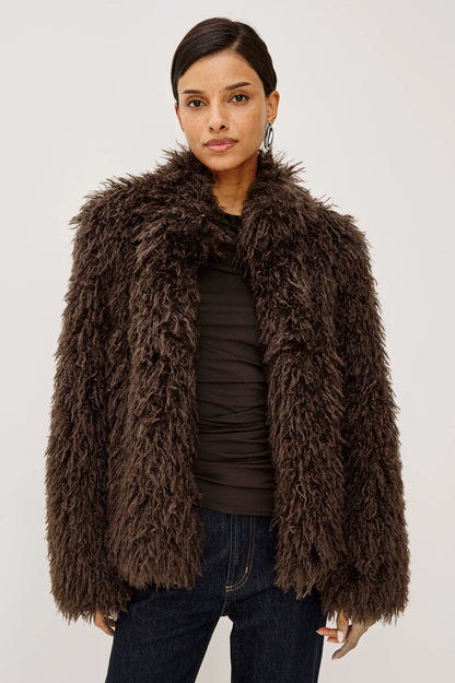 Rails | Veste en fausse fourrure ''Blisse'' - Espresso