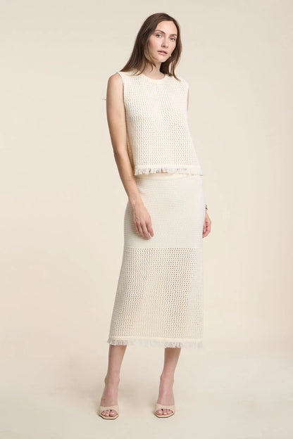 Velvet | La jupe en maille ''Blythe'' - Blanc