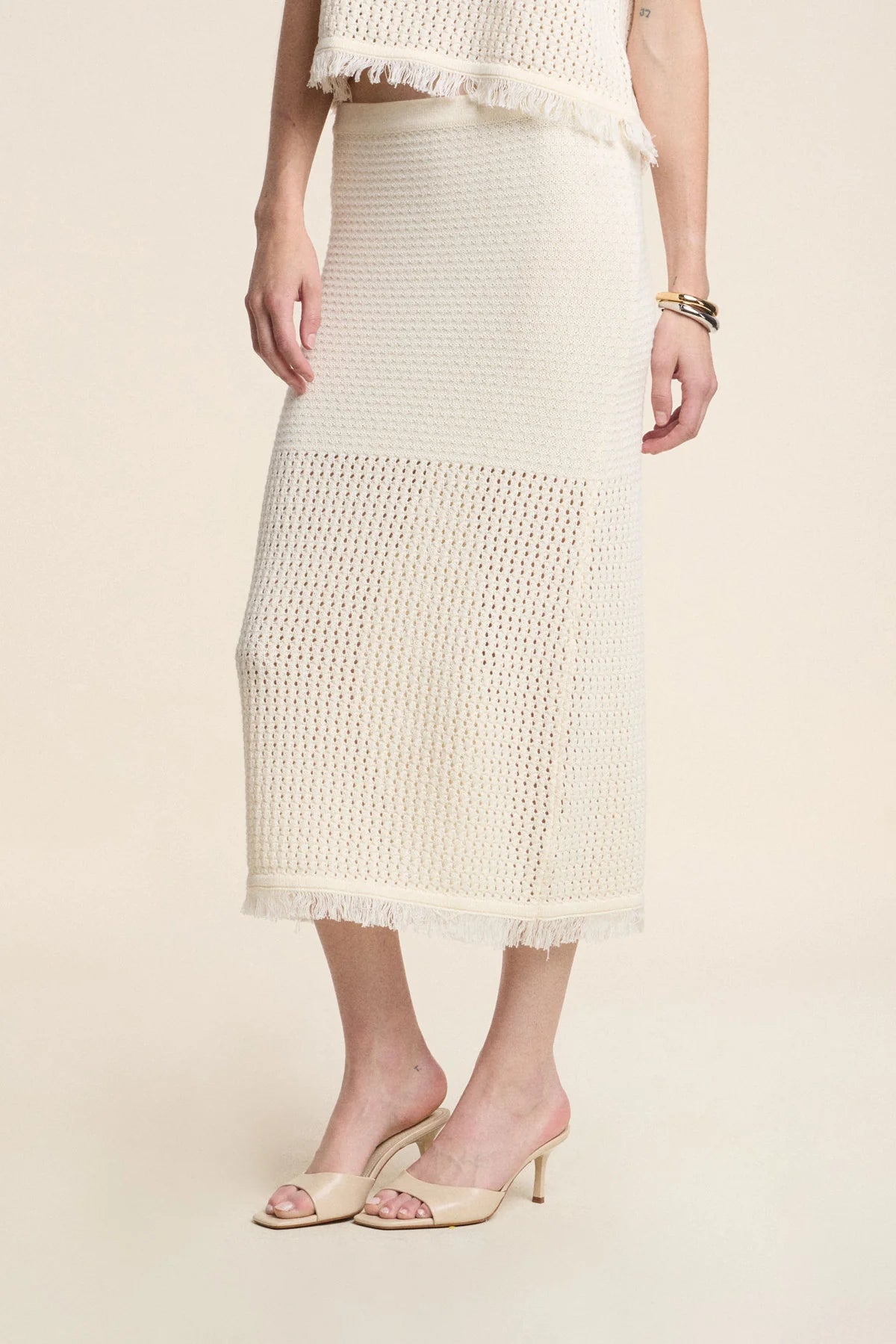 Velvet | La jupe en maille ''Blythe'' - Blanc