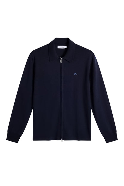 J.Lindeberg | Cardigan ''Kaleb'' en laine mérinos | Bleu marin