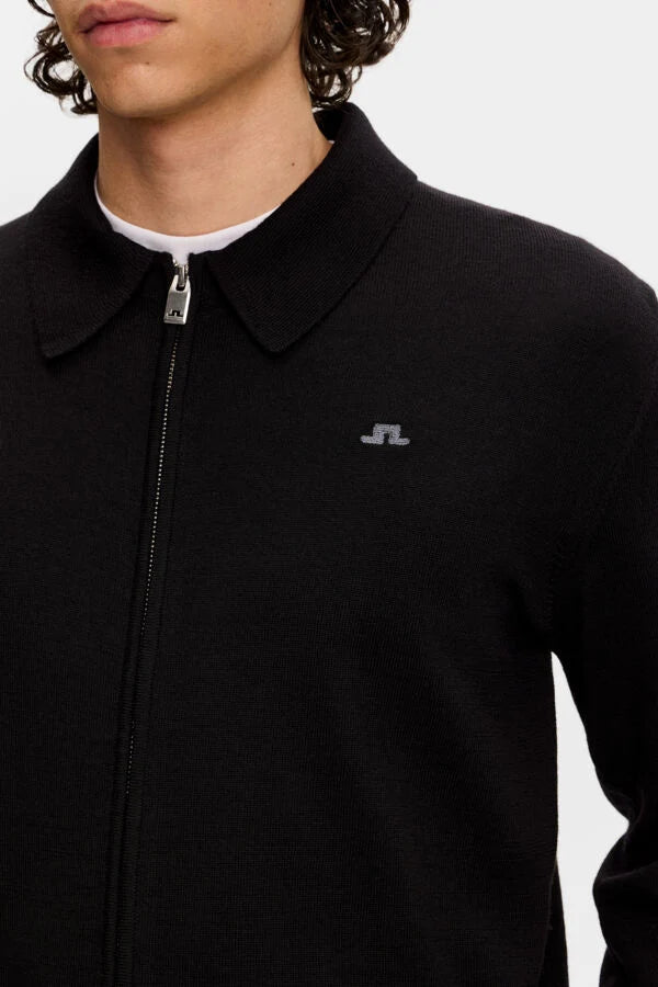 J.Lindeberg | Cardigan ''Kaleb'' en laine mérinos | Noir