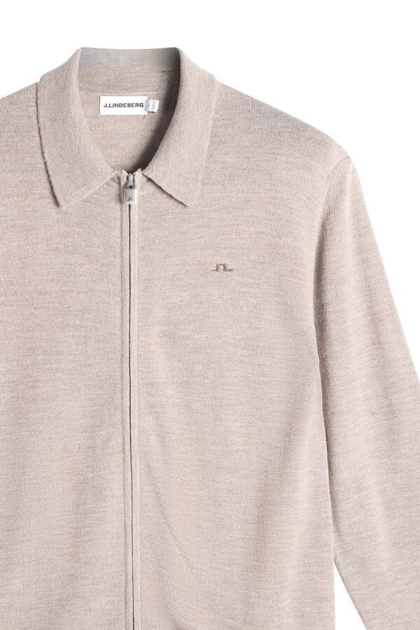 J.Lindeberg | Cardigan ''Kaleb'' en laine mérinos | Taupe